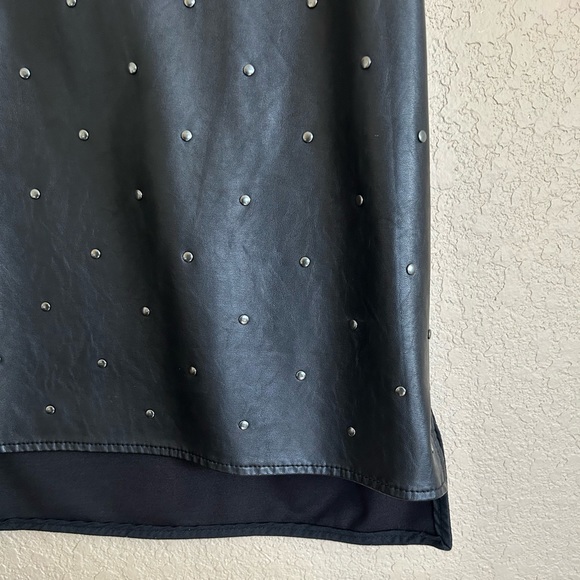 Faux Leather Silver Studded Tank Top, Size S - Picture 5 of 6